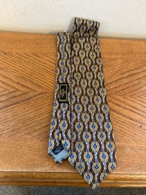 FENDI 💯 Percent Silk Golfer’s Brown, Gold, Royal Blue